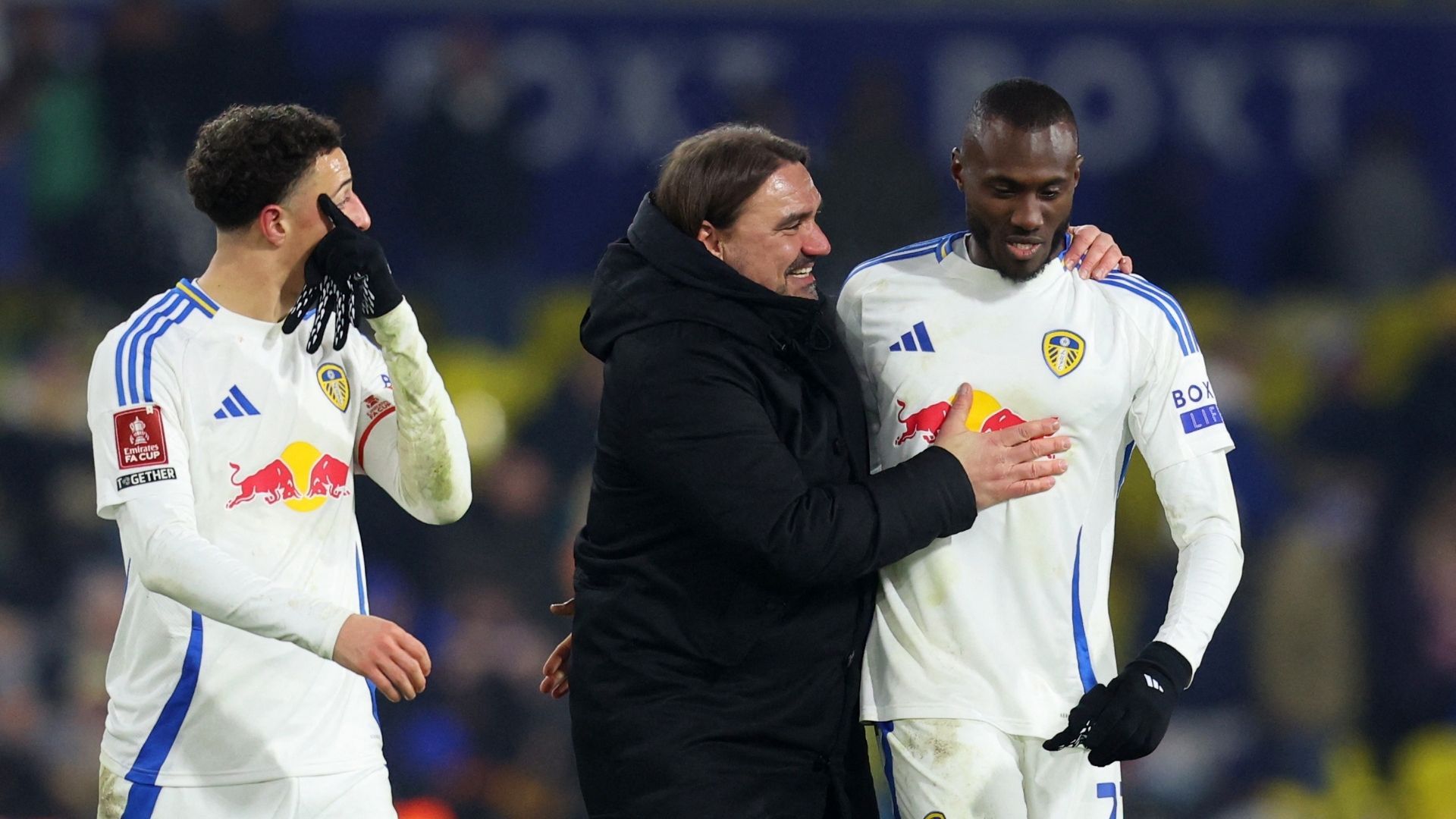 FA Cup - Third Round - Leeds United v Harrogate Town - Daniel Farke, Ethan Ampadu, Josuha Guilavogui