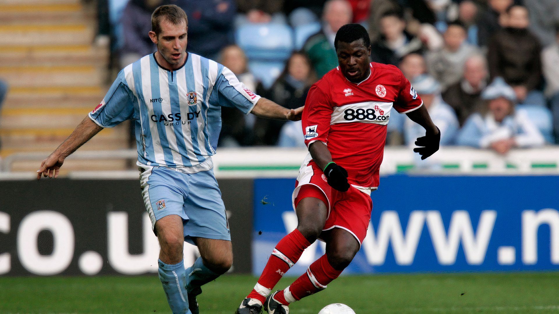 Coventry's James Scowcroft and Middlesbrough's Yakubu