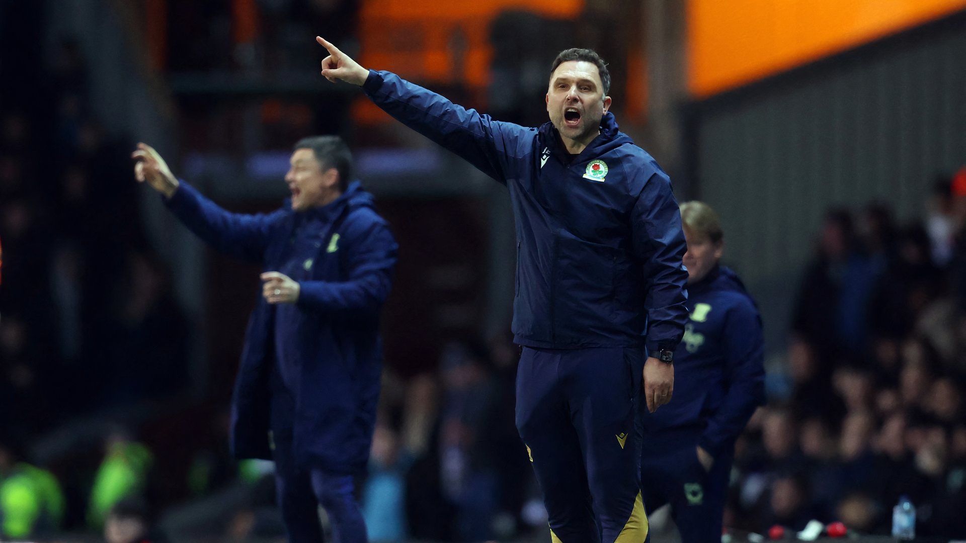 John Eustace in charge of Blackburn Rovers against Preston North End