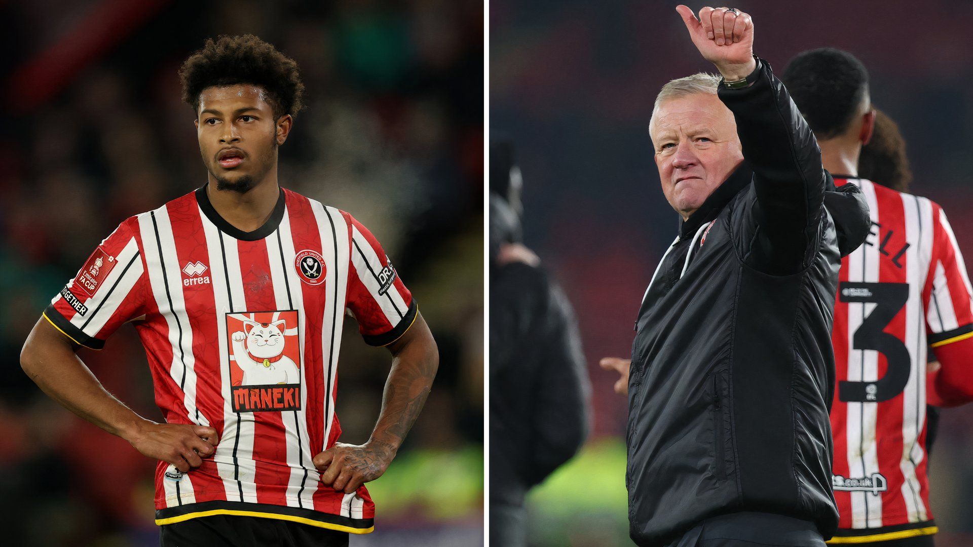 Rhian Brewster and Chris Wilder for Sheffield United