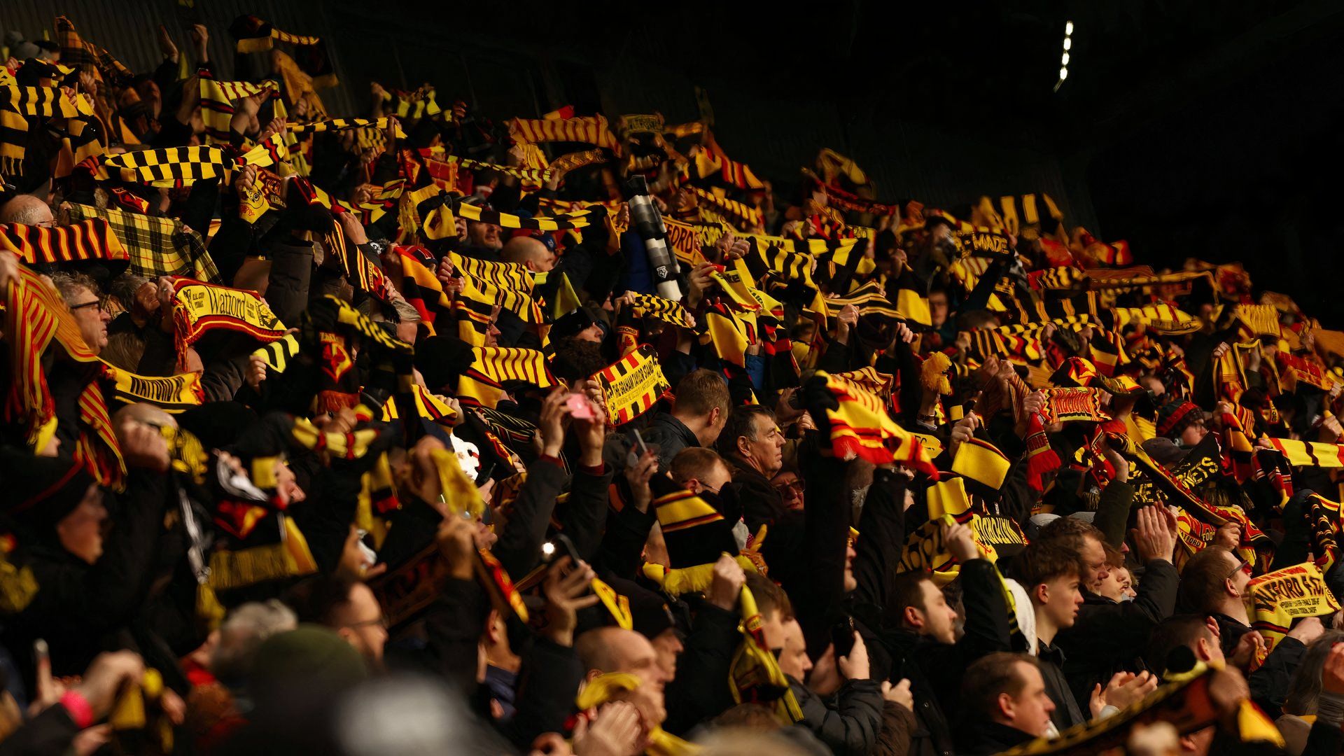 Watford supporters at Vicarage Road