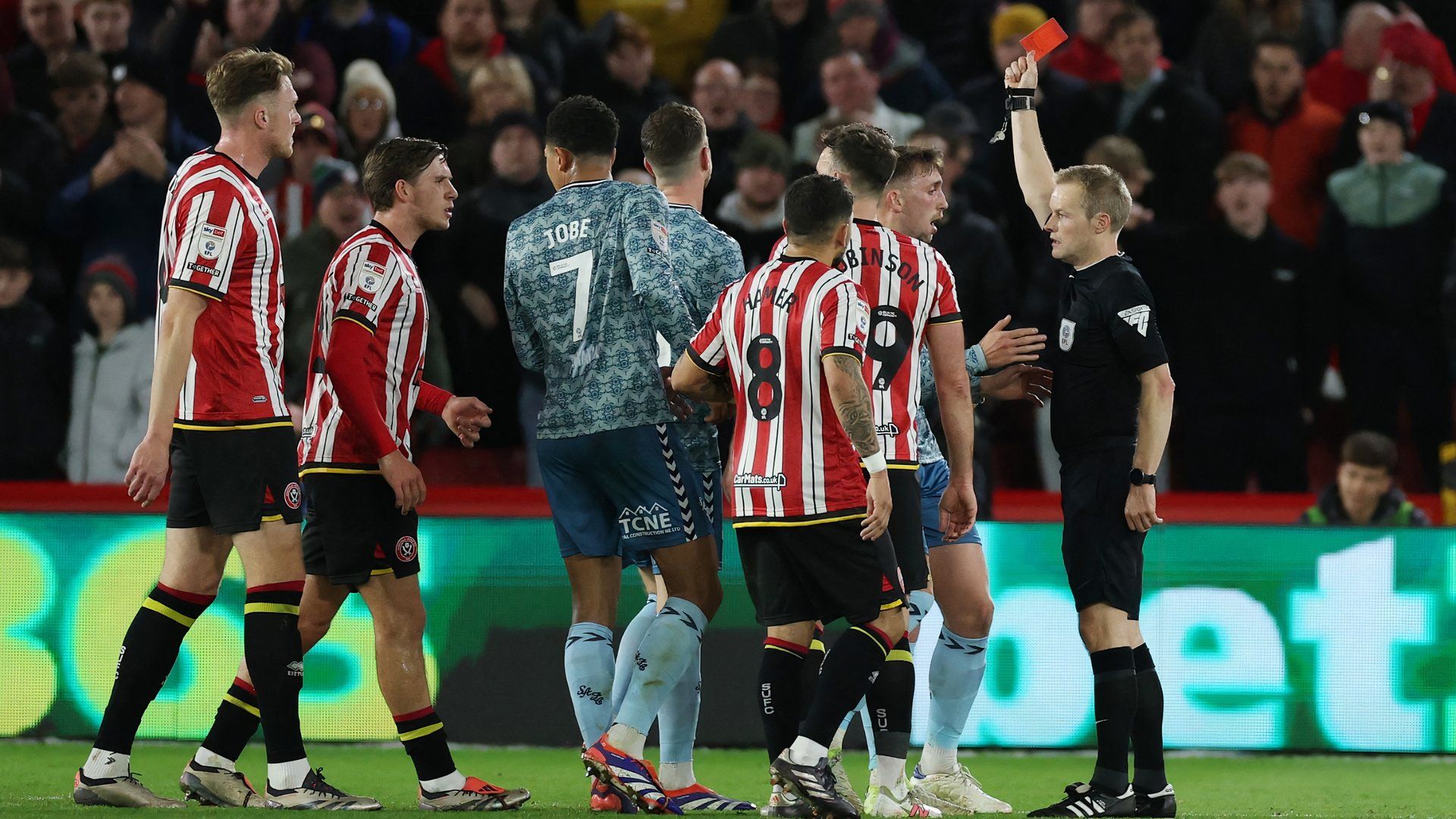 Chris Mepham sent off in Sheffield United 1-0 Sunderland