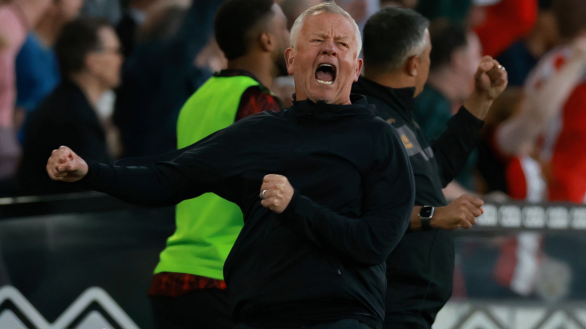 Chris Wilder celebrates v Bristol City 