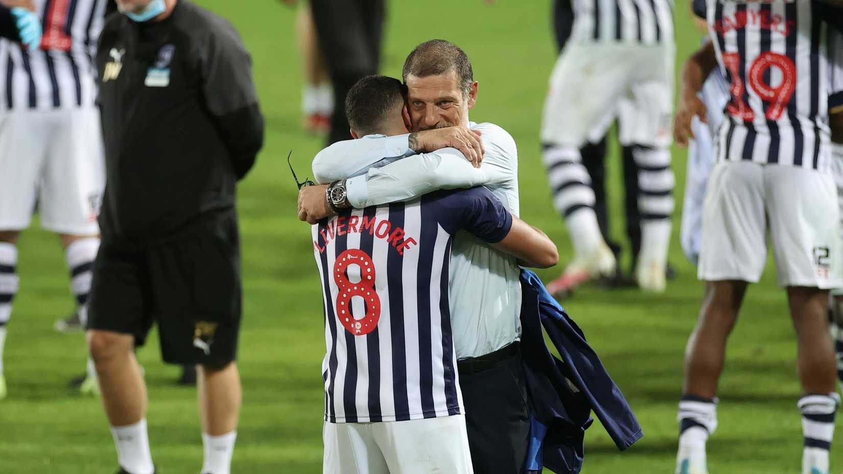Slaven Bilic celebrates West Brom's promotion to the Premier League in 2020