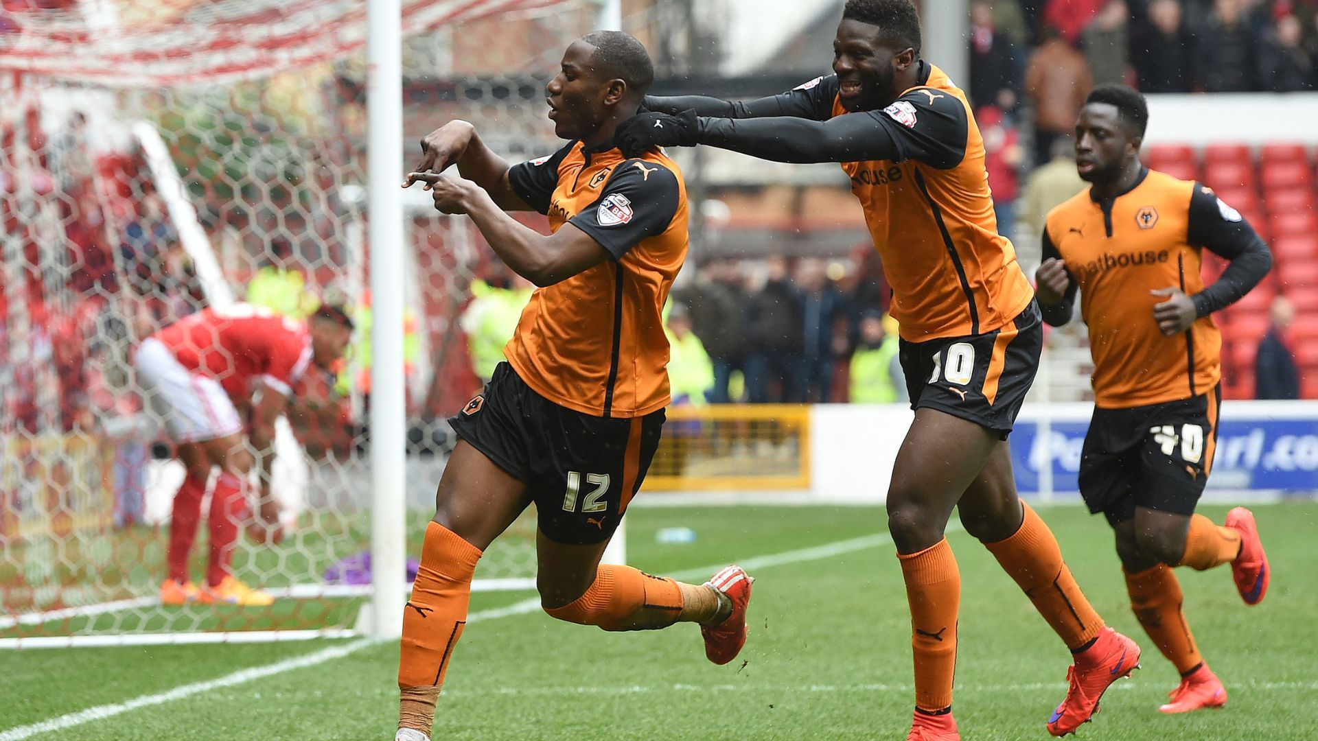 Benik Afobe scores for Wolves against Nottingham Forest