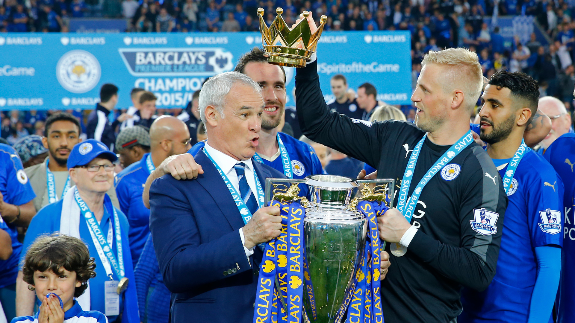 Kasper Schmeichel, Claudio Ranieri, Leicester City