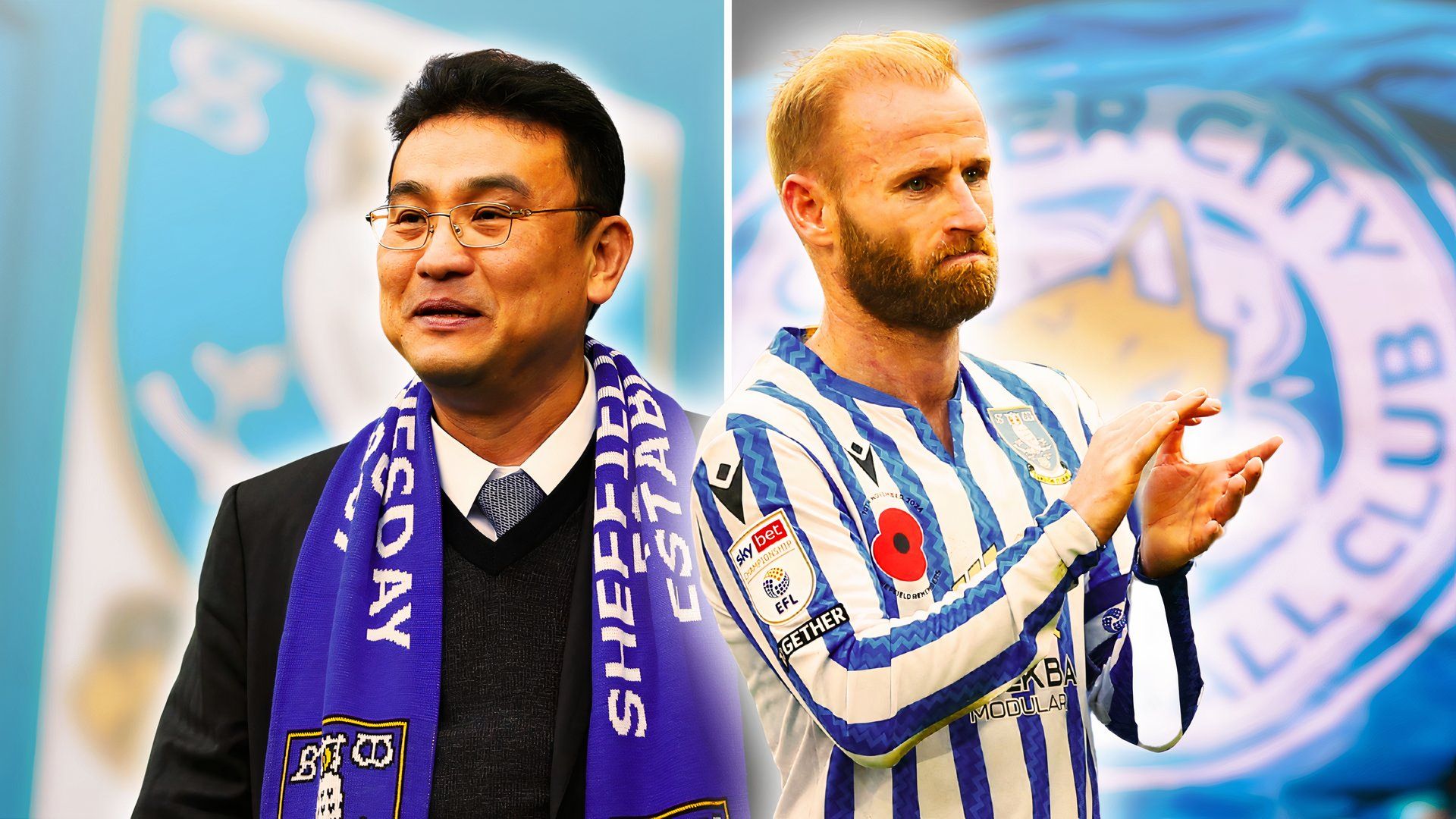 Dejphon Chansiri, Barry Bannan Sheffield Wednesday - Leicester City badge