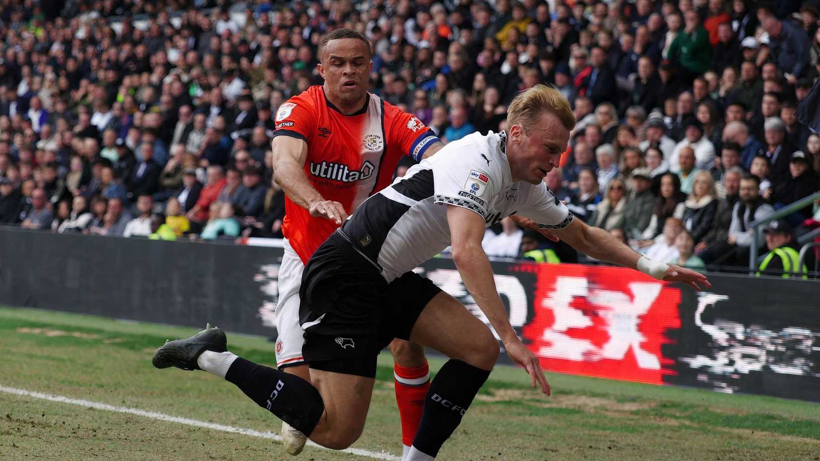 Sondre Langås playing for Derby County