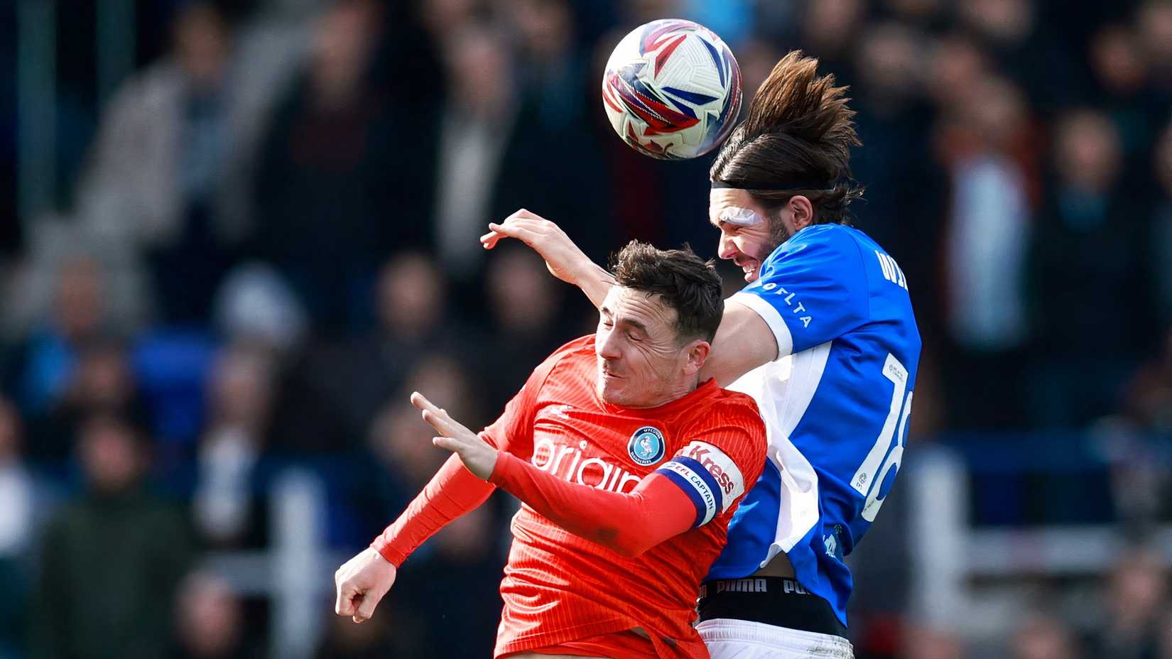Wycombe Wanderers' Josh Scowen in action with Birmingham City's Willum Thor Willumsson